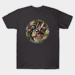 Bunny in Tulips Swirl T-Shirt